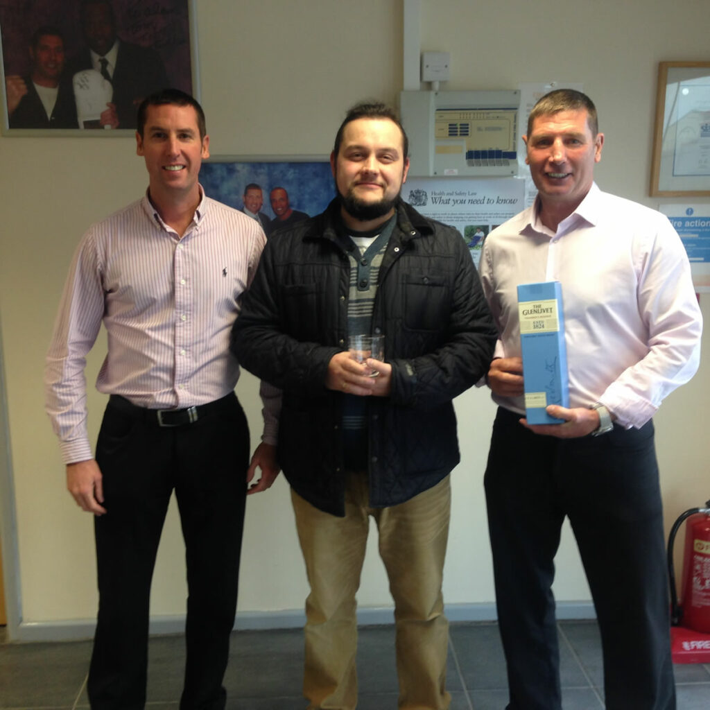 Greg (middle) with directors Alan Lingwood Jnr (left) and Alan Lingwood Snr (right)